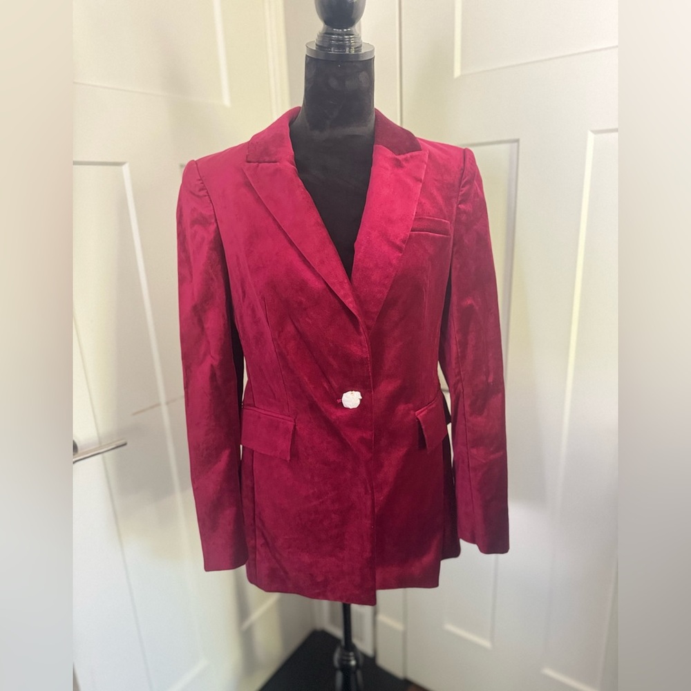 Veronica Beard Rich Red Velvet Blazer size 10